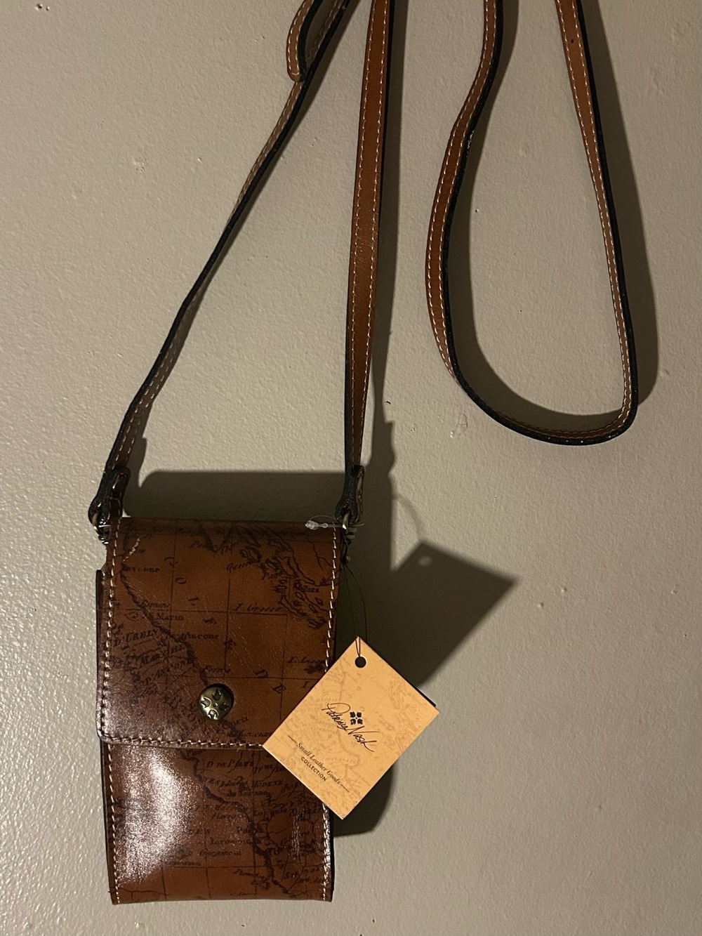 Patricia Nash Signature Map Rivalta Riot Rust Small Crossbody